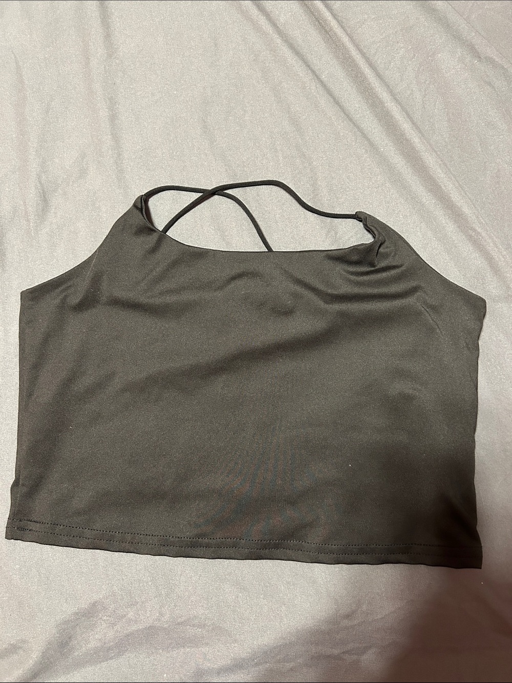 ROMWE Black Crisscross Strappy Crop Top